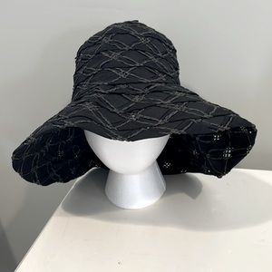 Memar black woven sun hat